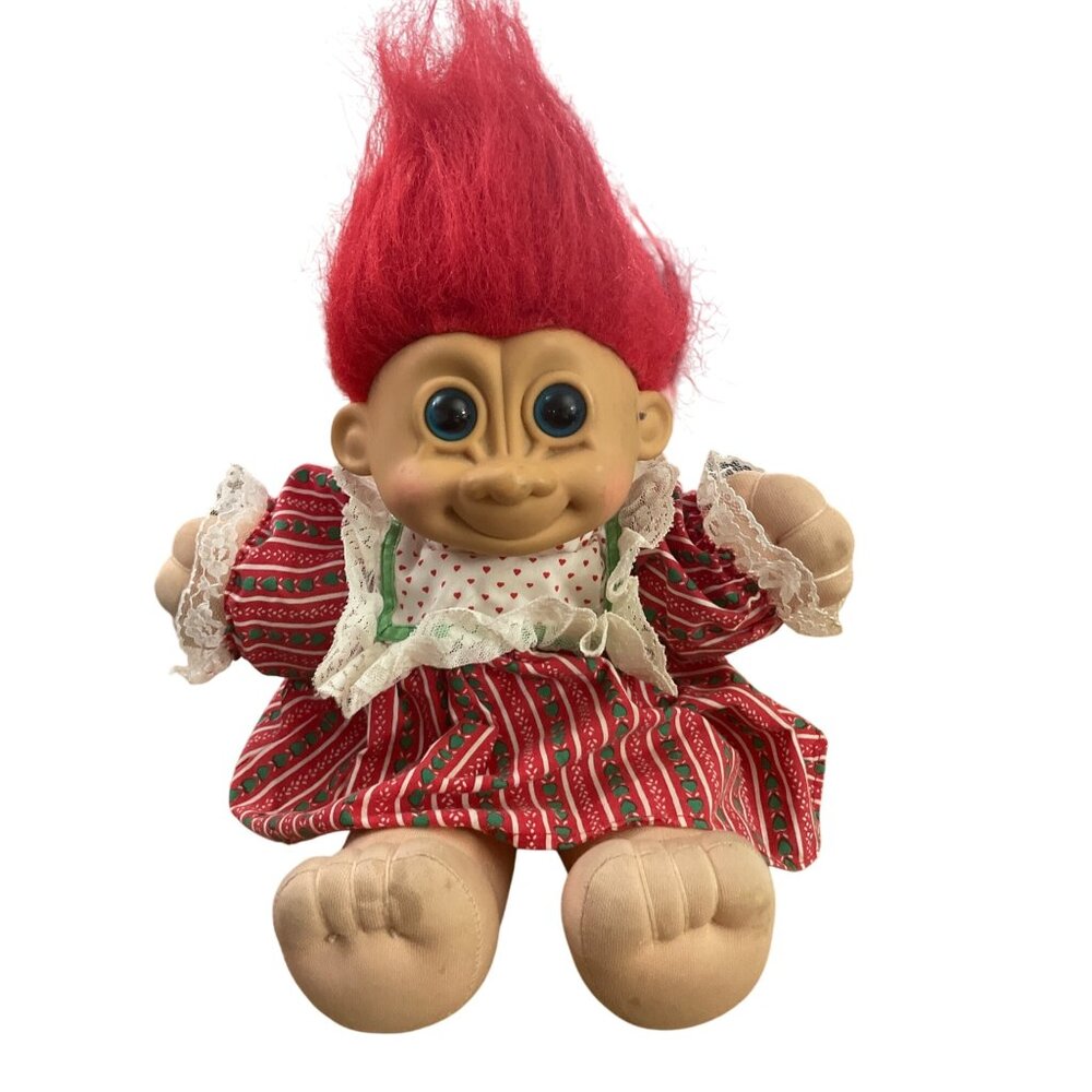 Russ Troll Doll With Red Hair & Holiday Dress‎